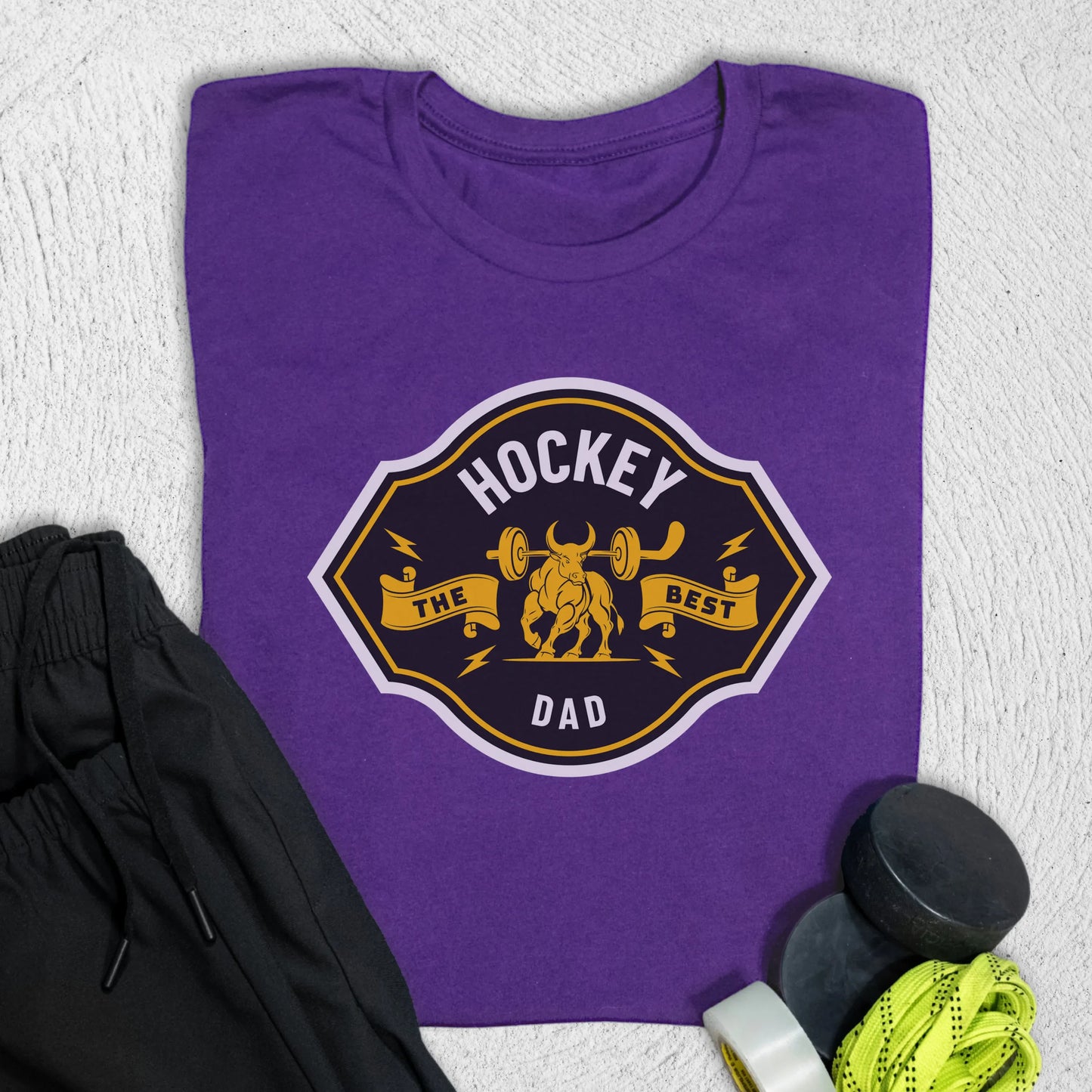 Best Hockey Dad T-Shirt S / Team Purple T-Shirt