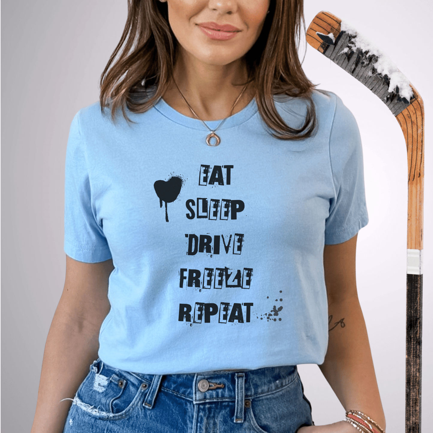 Eat Sleep Drive Freeze T-Shirt Baby Blue / S T-Shirt