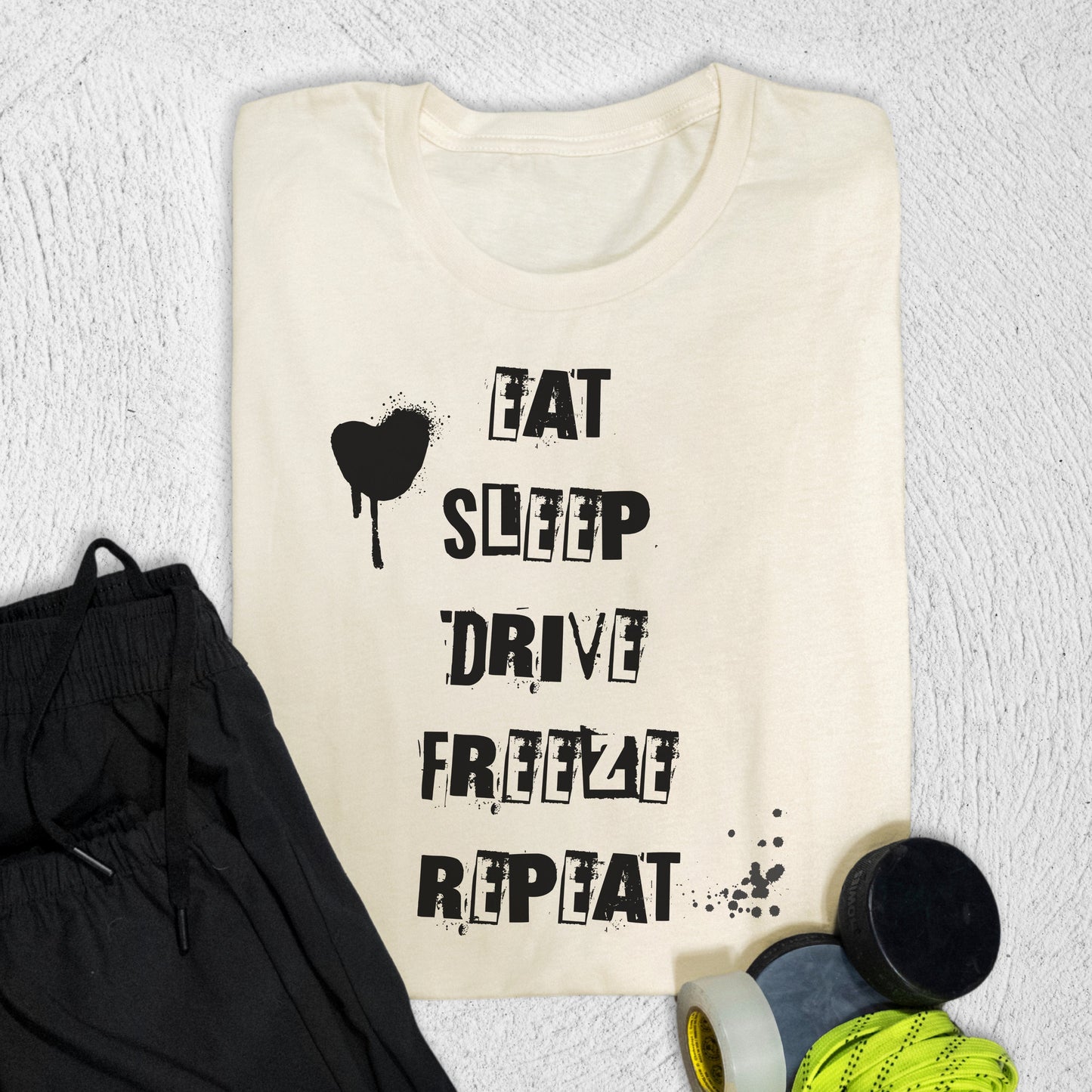 Eat Sleep Freeze T-Shirt Natural / S T-Shirt