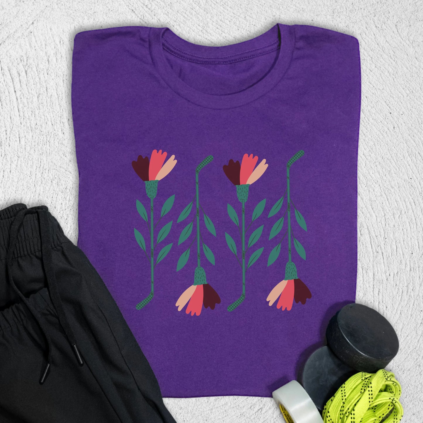 Floral T-Shirt S / Team Purple T-Shirt