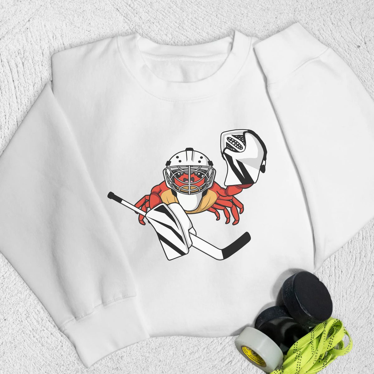 Goalie Crab Sweatshirt S / White Sweatshirt