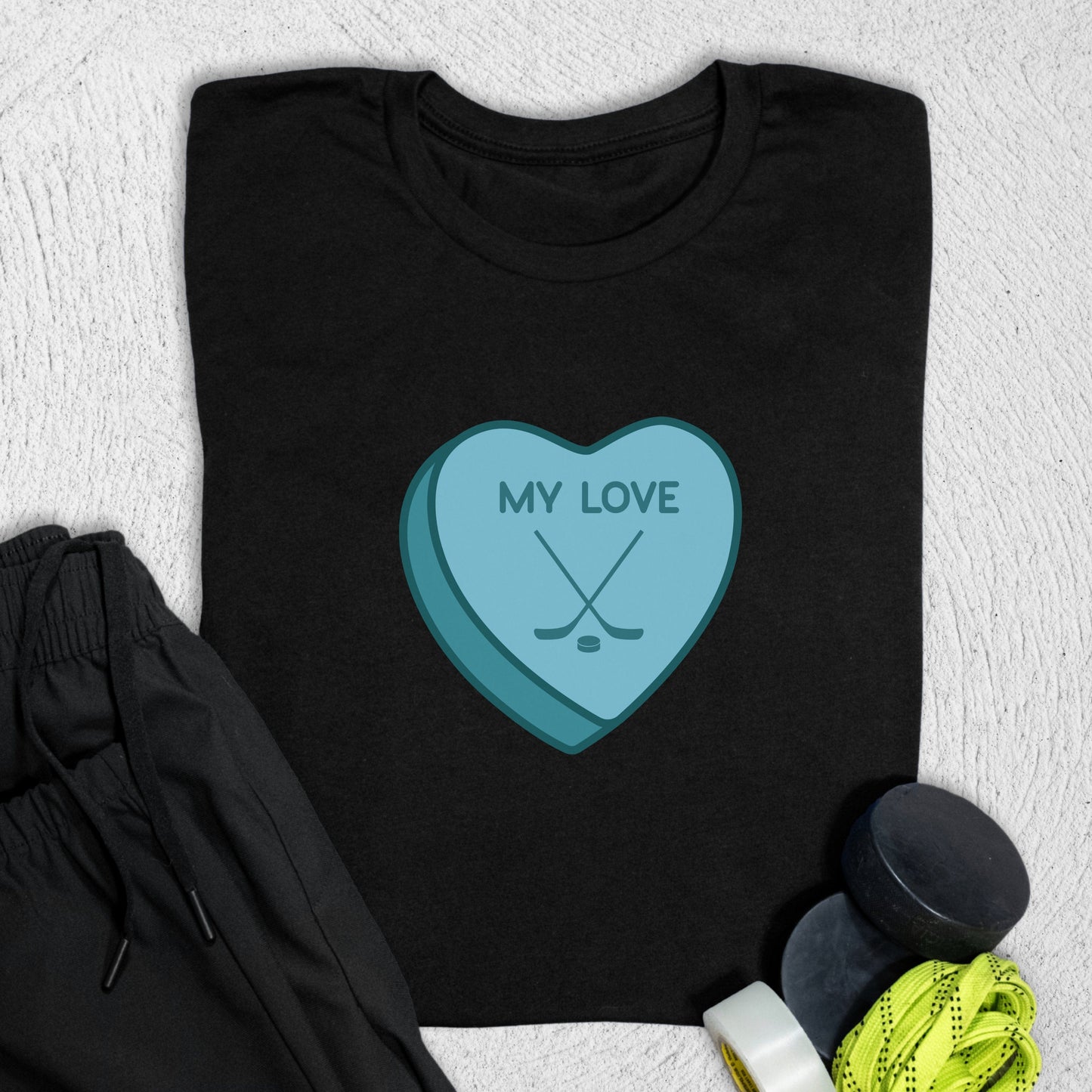Hockey Heart T-Shirt Black / S T-Shirt