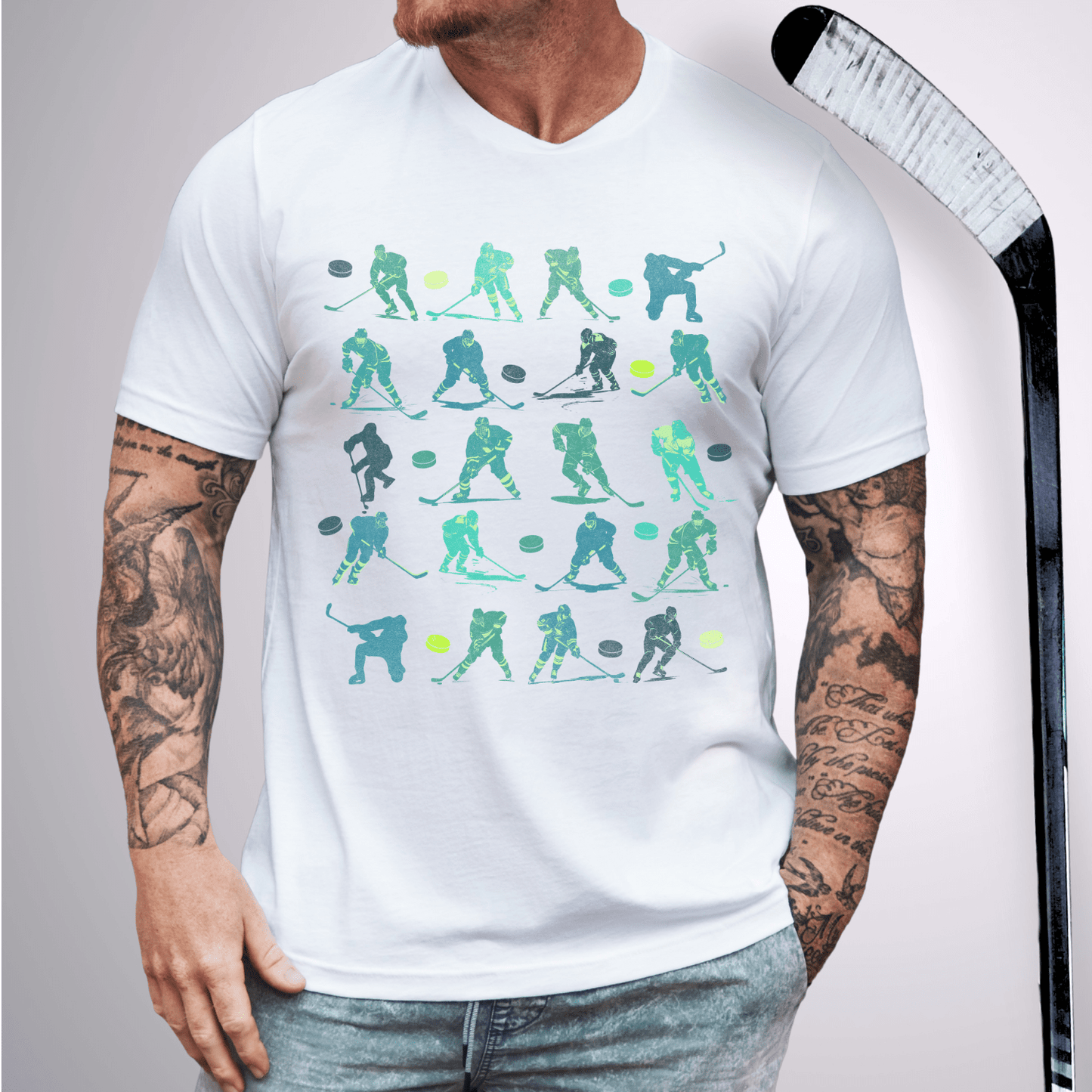 Hockey Player Print T-Shirt T-Shirt