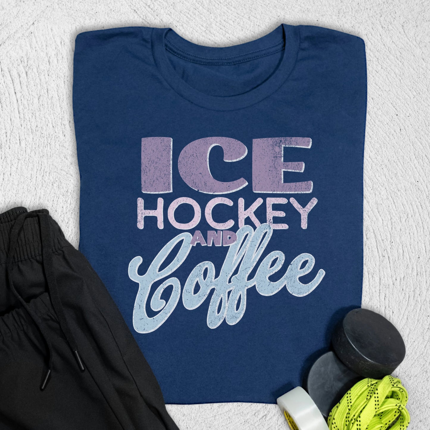 Ice Hockey and Coffee T-Shirt Navy / S T-Shirt