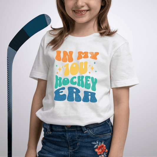 In My 10u Hockey Era T-Shirt White / S Kids clothes
