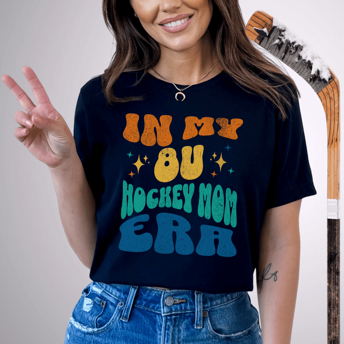 In My 8u Hockey Mom Era T-Shirt Black / S T-Shirt