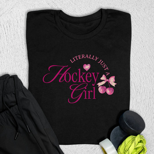 Literally Hockey Girl T-Shirt Black / S T-Shirt