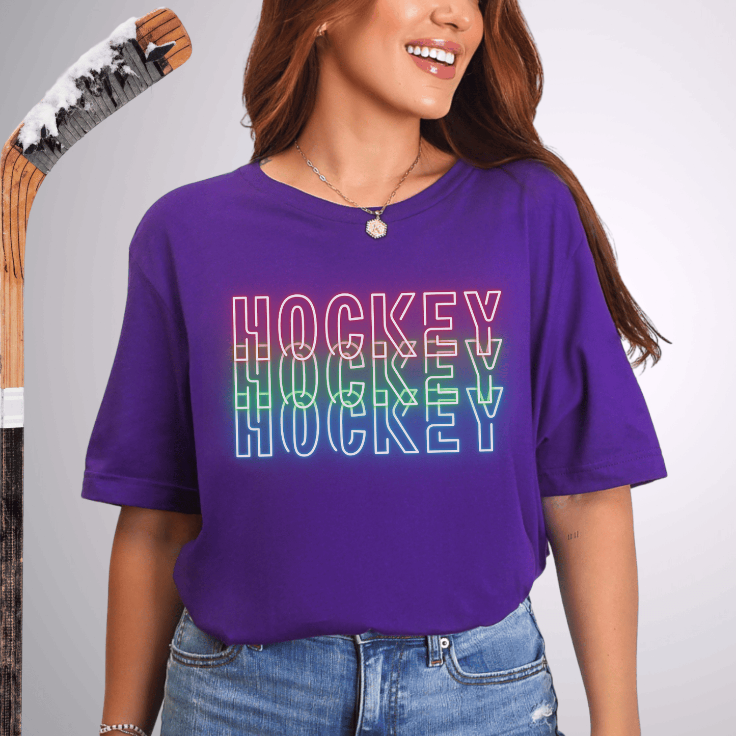 Neon Hockey T-Shirt Team Purple / S T-Shirt