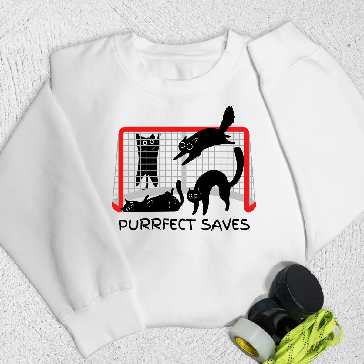 Purrfect Saves Sweatshirt White / M Sweatshirt