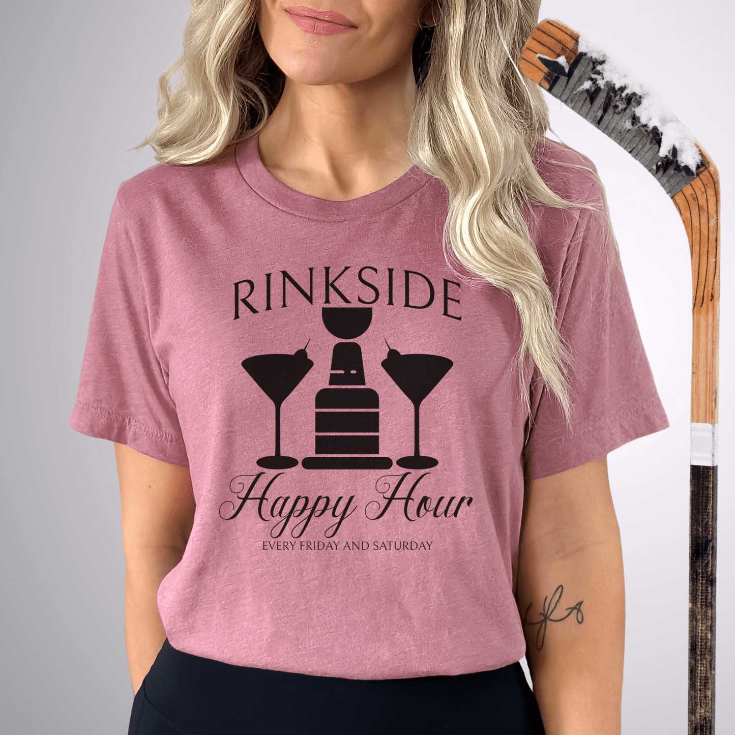 Rinkside Happy Hour T-Shirt Heather Mauve / S T-Shirt