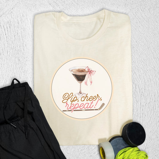 Sip Cheer Repeat T-Shirt S / Natural T-Shirt