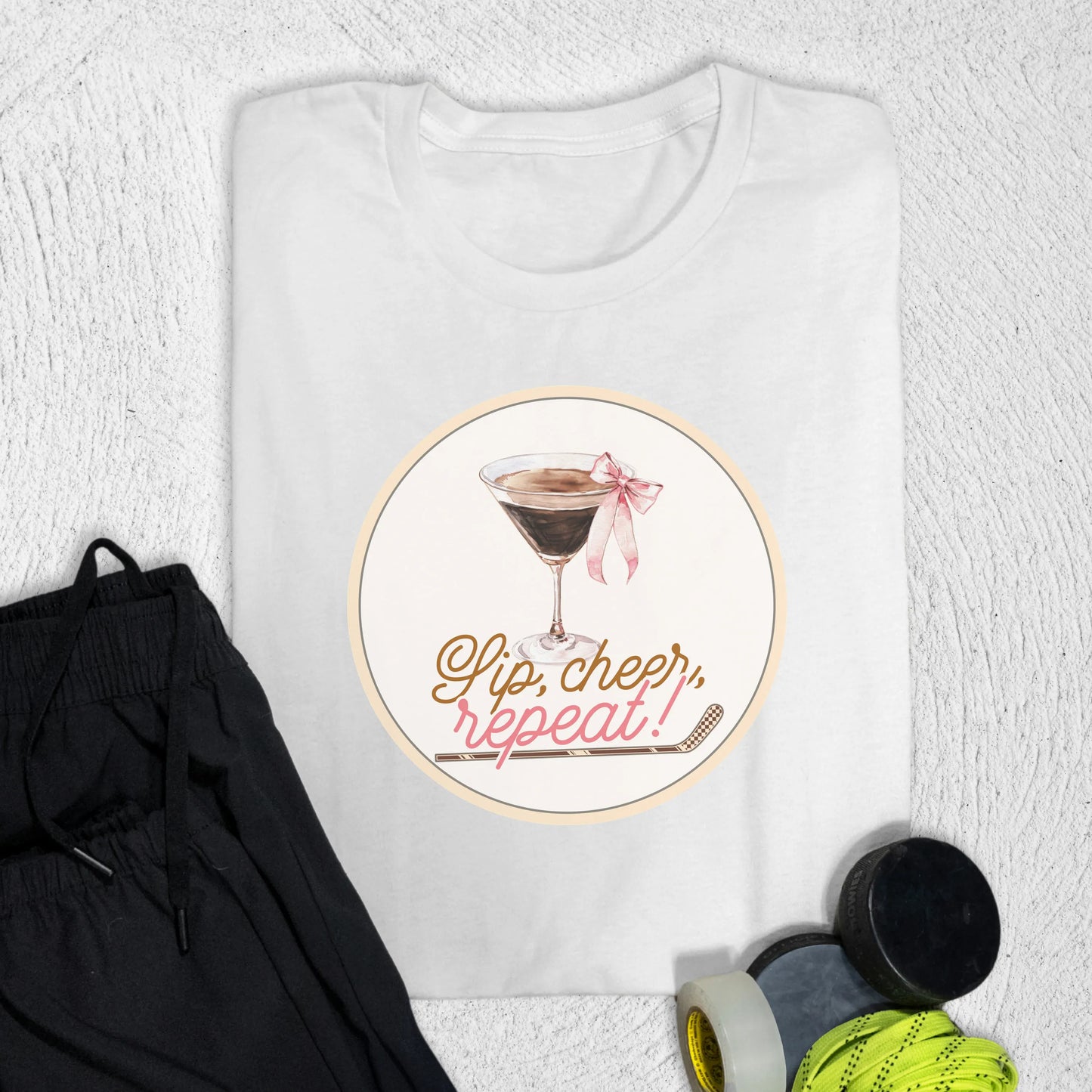 Sip Cheer Repeat T-Shirt S / White T-Shirt