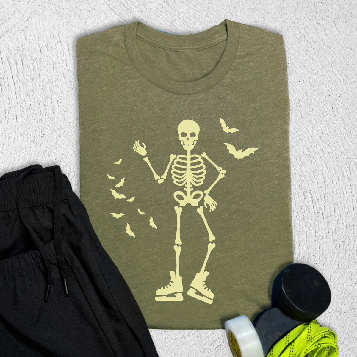SkeleSkater T-Shirt S / Heather Olive T-Shirt
