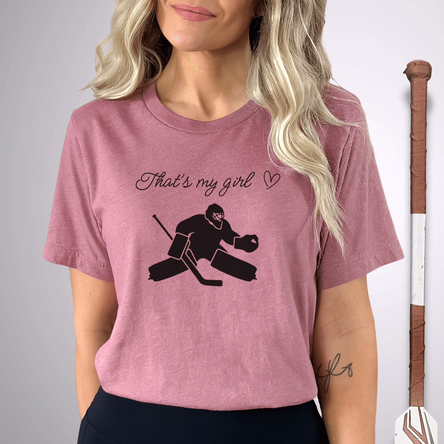 That's My Goalie Girl T-Shirt Heather Mauve / S T-Shirt