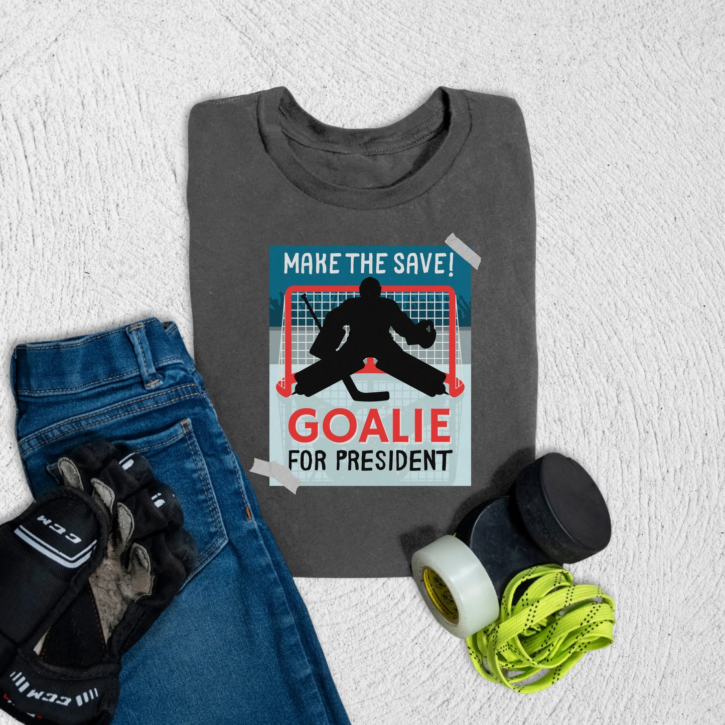 Youth Goalie for President T-Shirt Asphalt / S Kids clothes