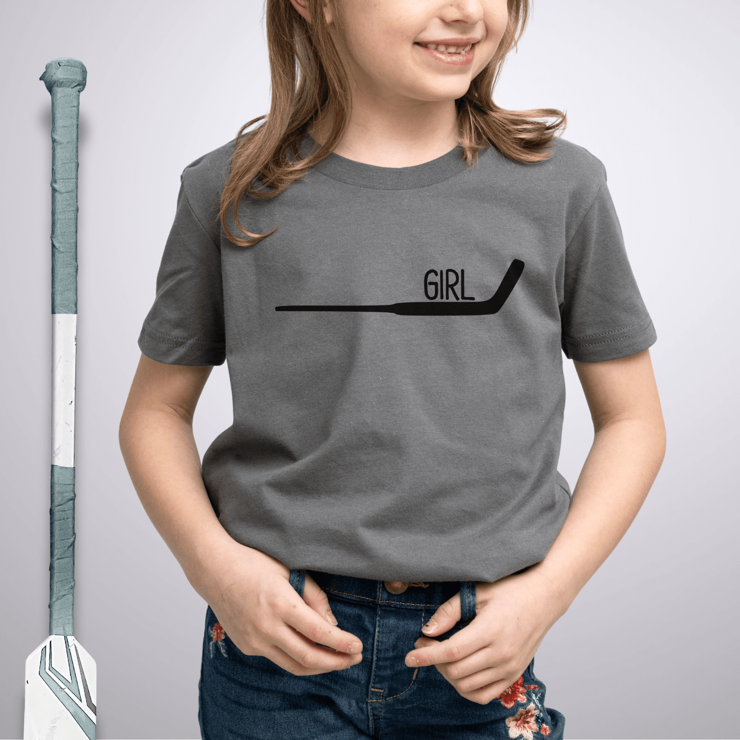 Youth Goalie Girl T-Shirt Asphalt / S Kids clothes