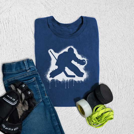 Youth Goalie Stencil T-Shirt S / Navy Kids clothes