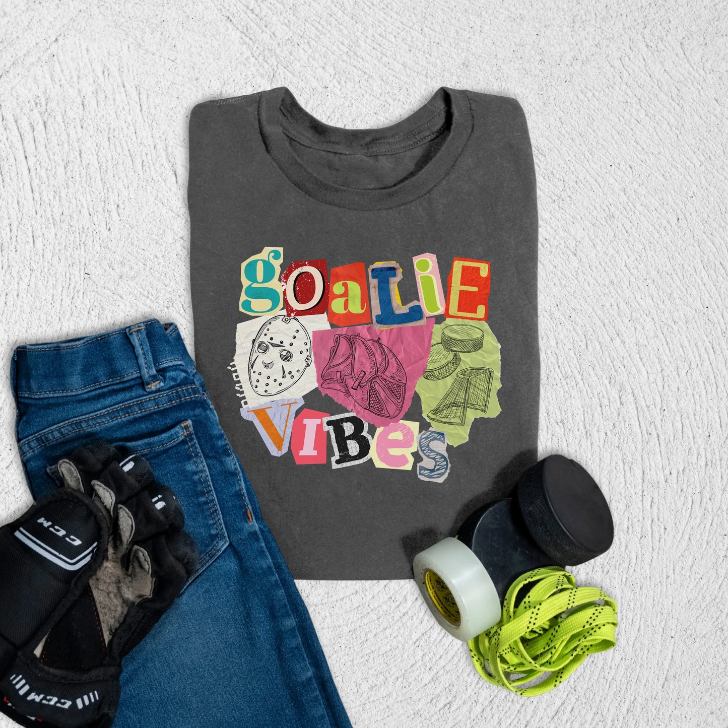 Youth Goalie Vibes T-Shirt S / Asphalt Kids clothes