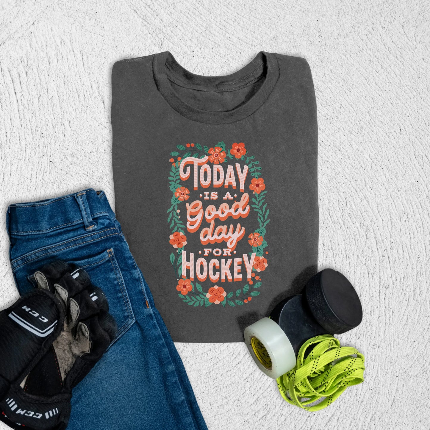 Youth Good Day for Hockey T-Shirt S / Asphalt Kids clothes