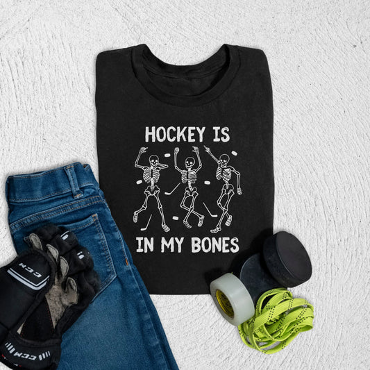 Youth Hockey is in My Bones T-Shirt S / Black Kids clothes