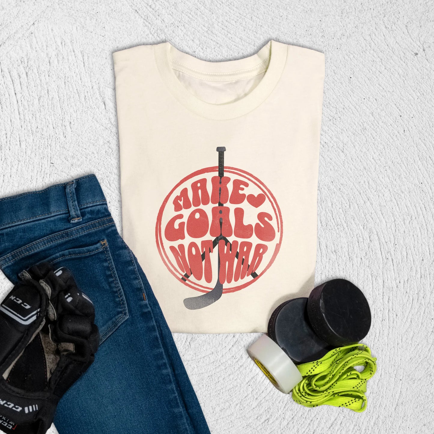 Youth Make Goals T-Shirt S / Natural Kids clothes