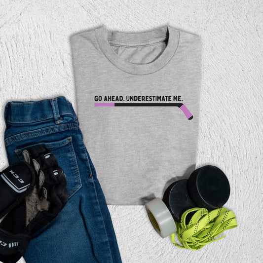 Youth Underestimate Me Stick T-Shirt Athletic Heather / S Kids clothes