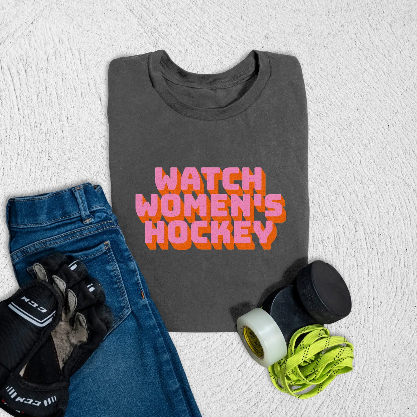 Youth Watch Women's Hockey T-Shirt S / Asphalt Kids clothes