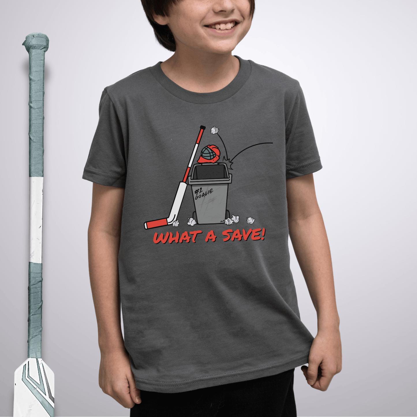 Youth What a Save T-Shirt Asphalt / S Kids clothes