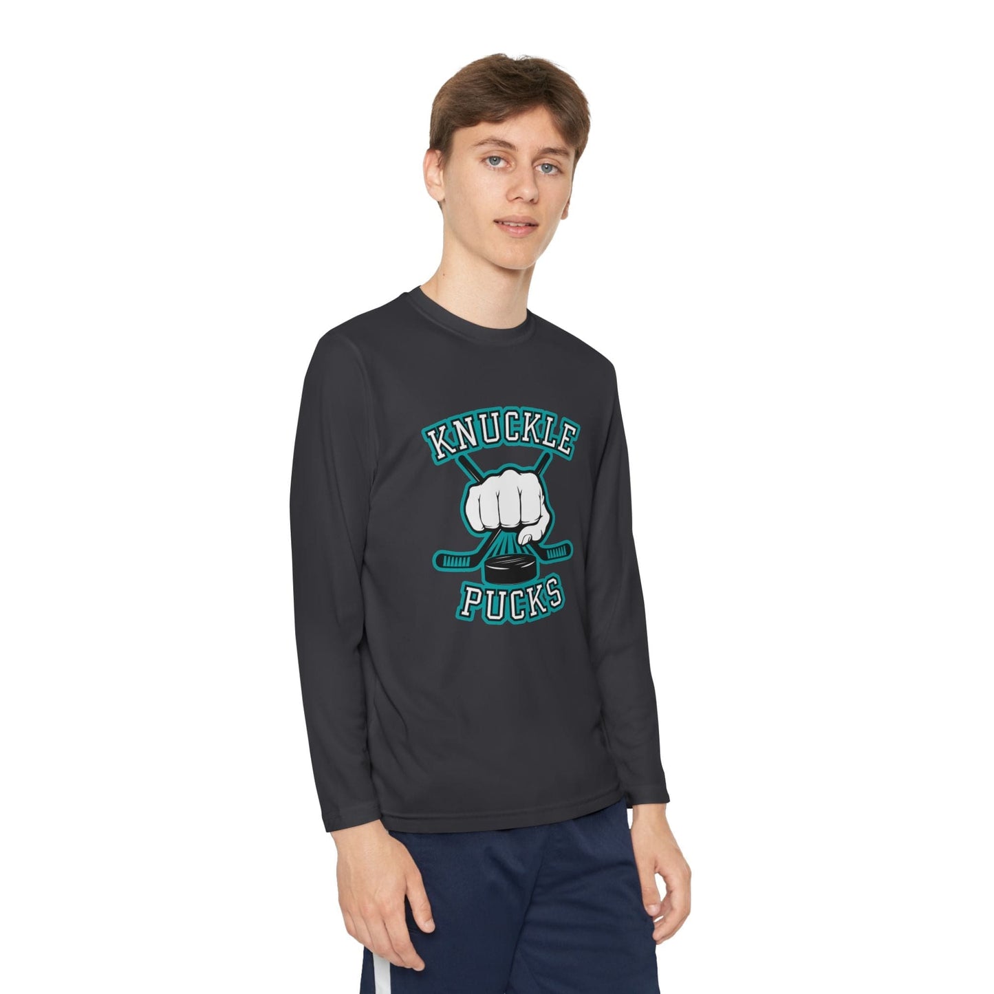 Youth Long Sleeve Moisture Wicking T-Shirt | Custom Name + Number Option