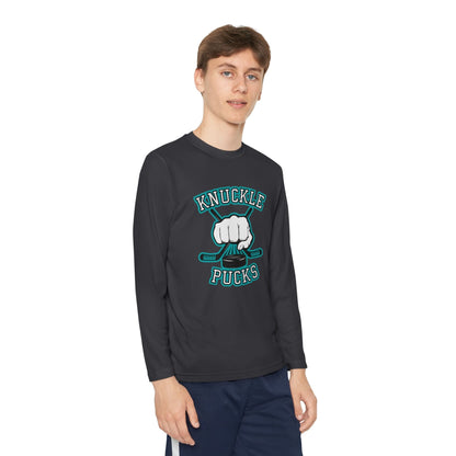 Youth Long Sleeve Moisture Wicking T-Shirt | Custom Name + Number Option