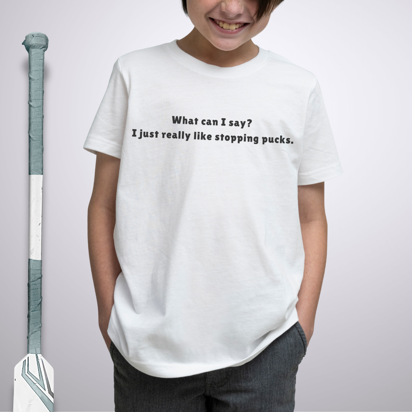 Youth Stopping Pucks T-Shirt
