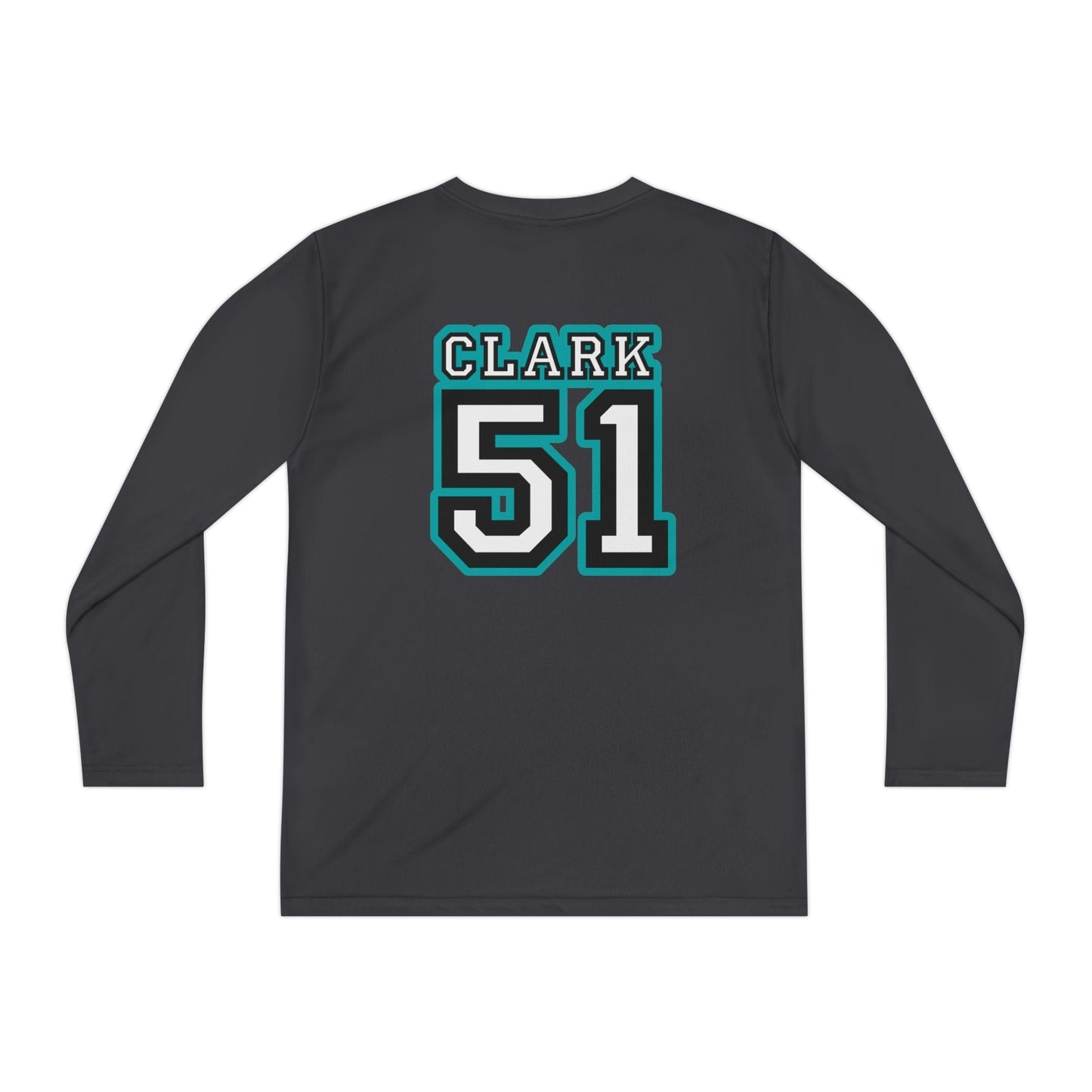 Youth Long Sleeve Moisture Wicking T-Shirt | Custom Name + Number Option