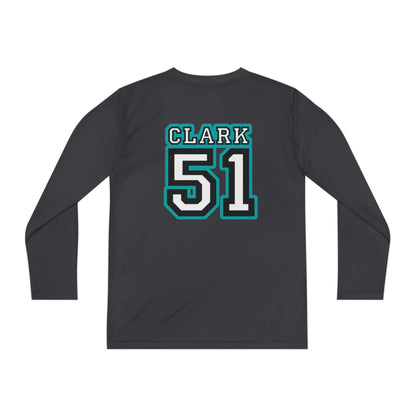 Youth Long Sleeve Moisture Wicking T-Shirt | Custom Name + Number Option
