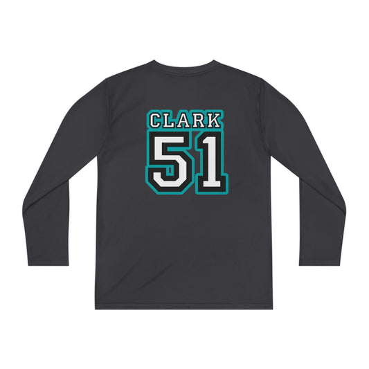 Youth Long Sleeve Moisture Wicking T-Shirt | Custom Name + Number Option