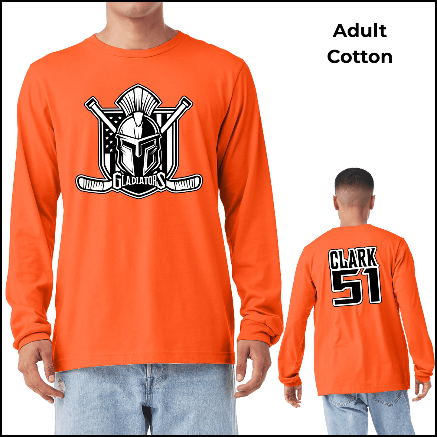 Unisex Cotton Long Sleeve | Custom Name + Number Option