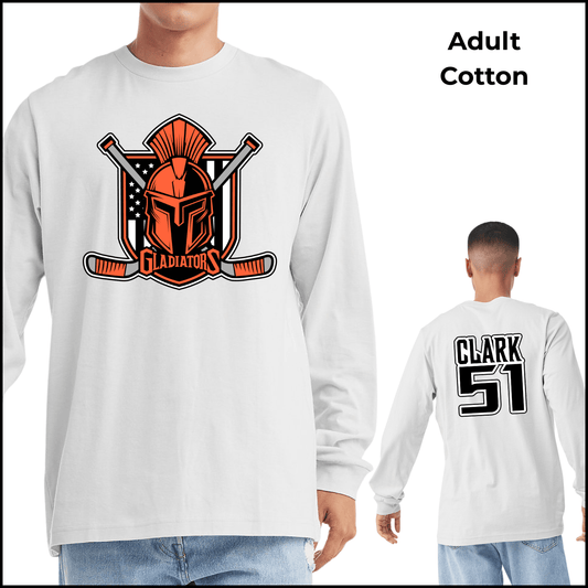 Unisex Cotton Long Sleeve | Custom Name + Number Option