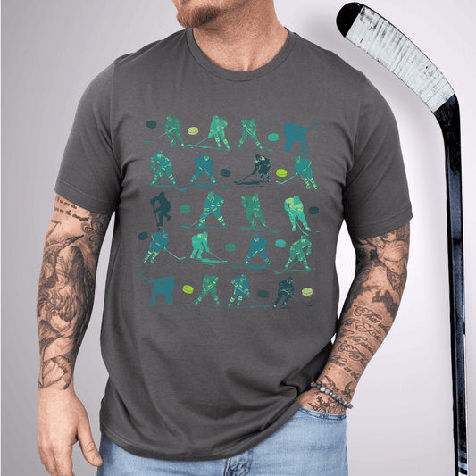 Hockey Player Print T-Shirt