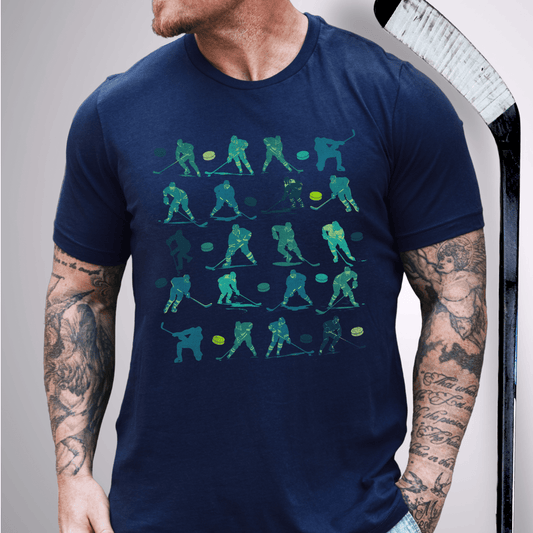 Hockey Player Print T-Shirt