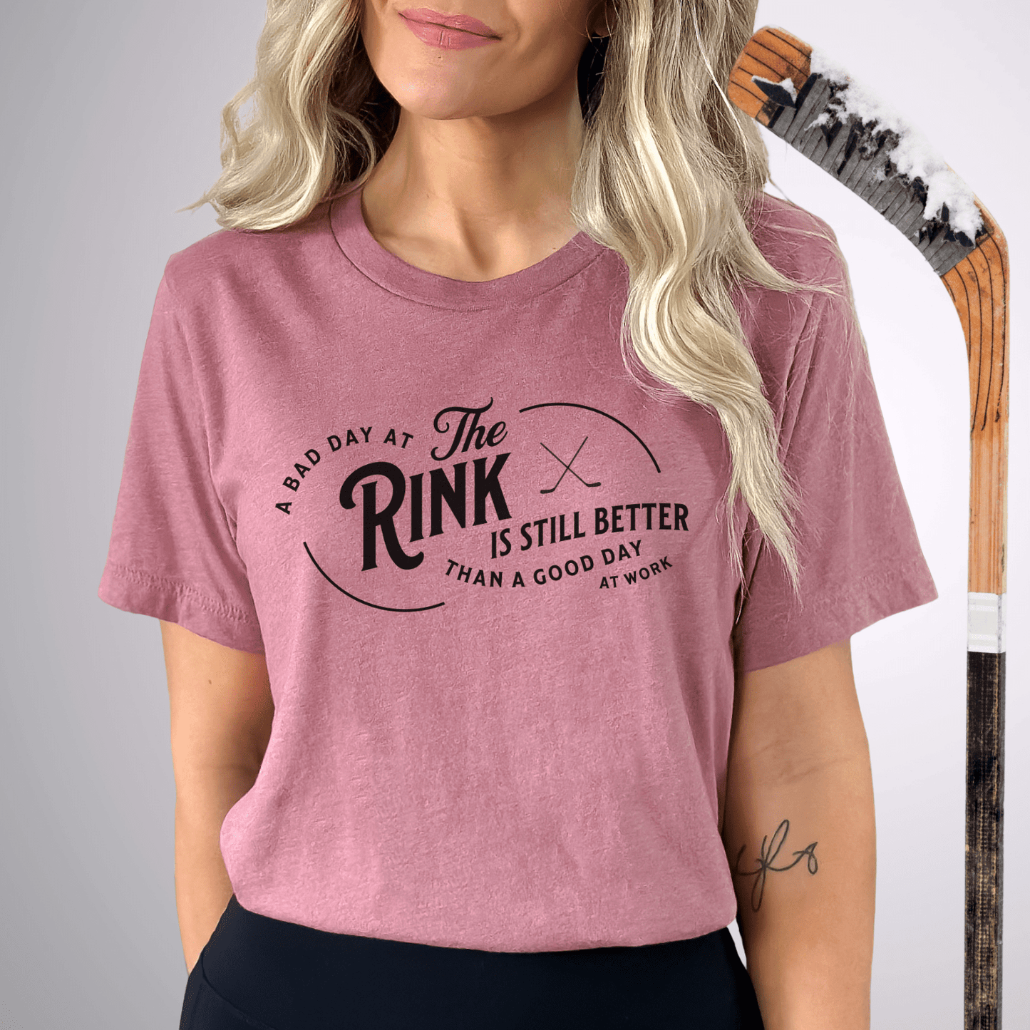 A Bad Day at the Rink T-Shirt Heather Mauve / S T-Shirt