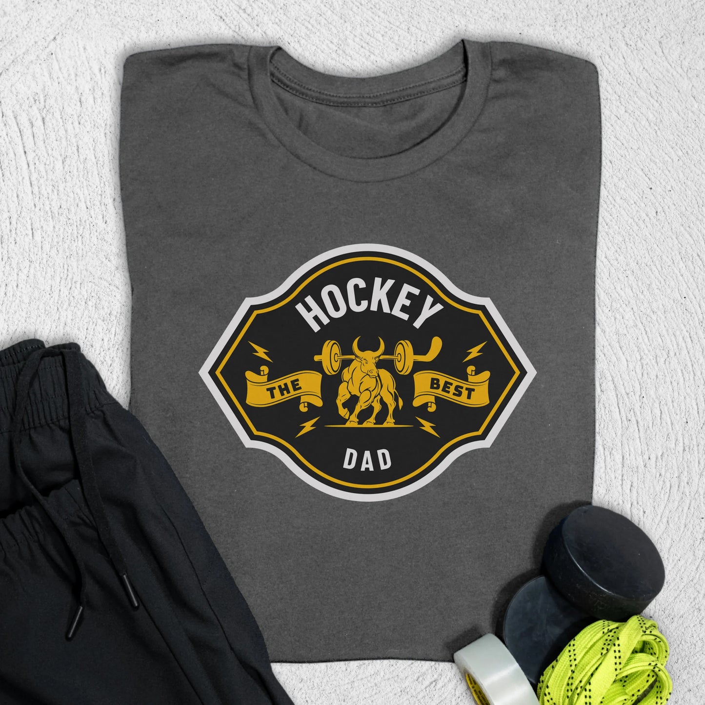 Best Hockey Dad T-Shirt S / Asphalt T-Shirt