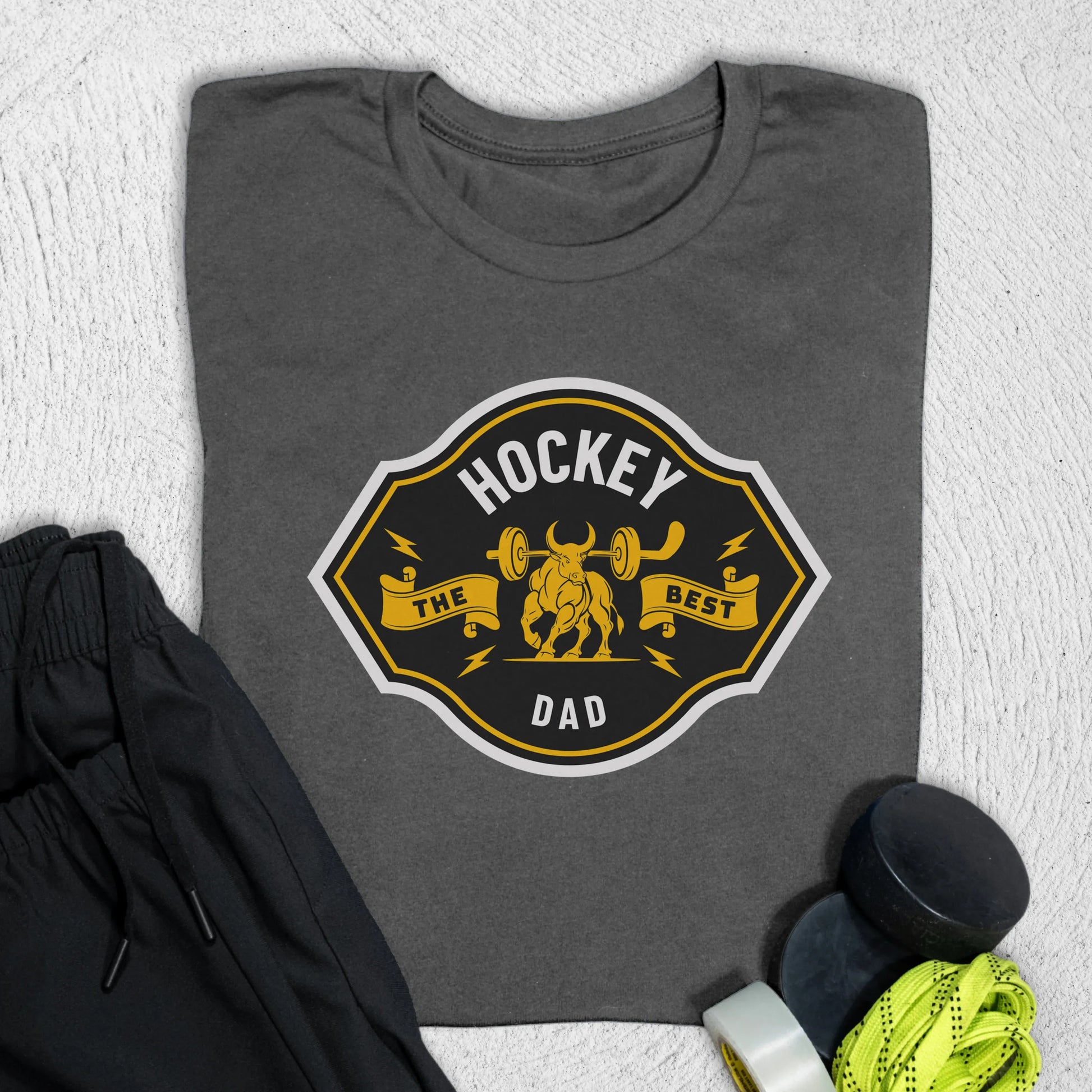 Best Hockey Dad T-Shirt S / Asphalt T-Shirt