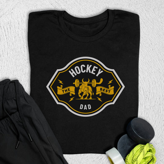 Best Hockey Dad T-Shirt S / Black T-Shirt