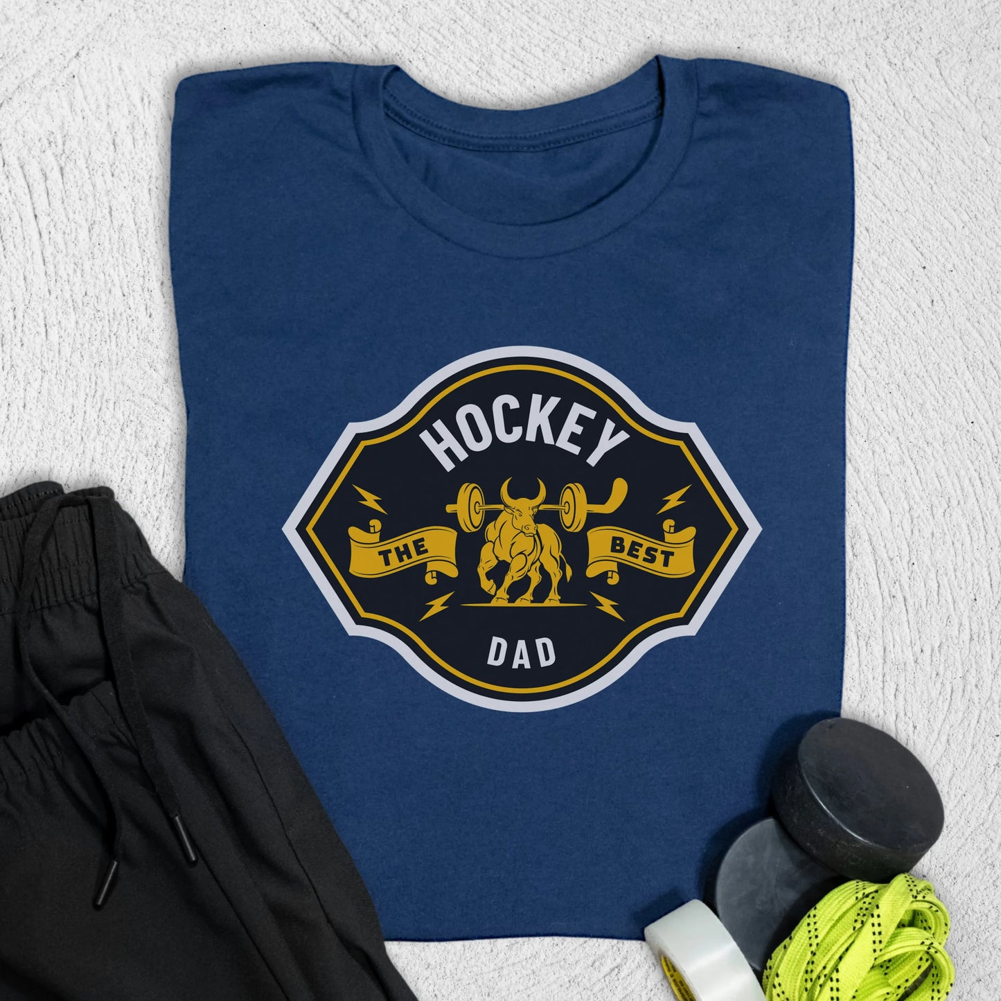 Best Hockey Dad T-Shirt S / Navy T-Shirt
