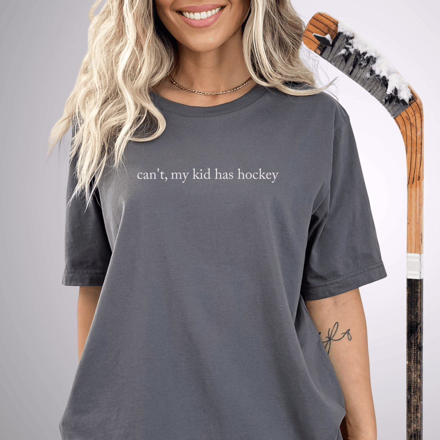 can't, my kid has hockey T-Shirt Asphalt / S T-Shirt