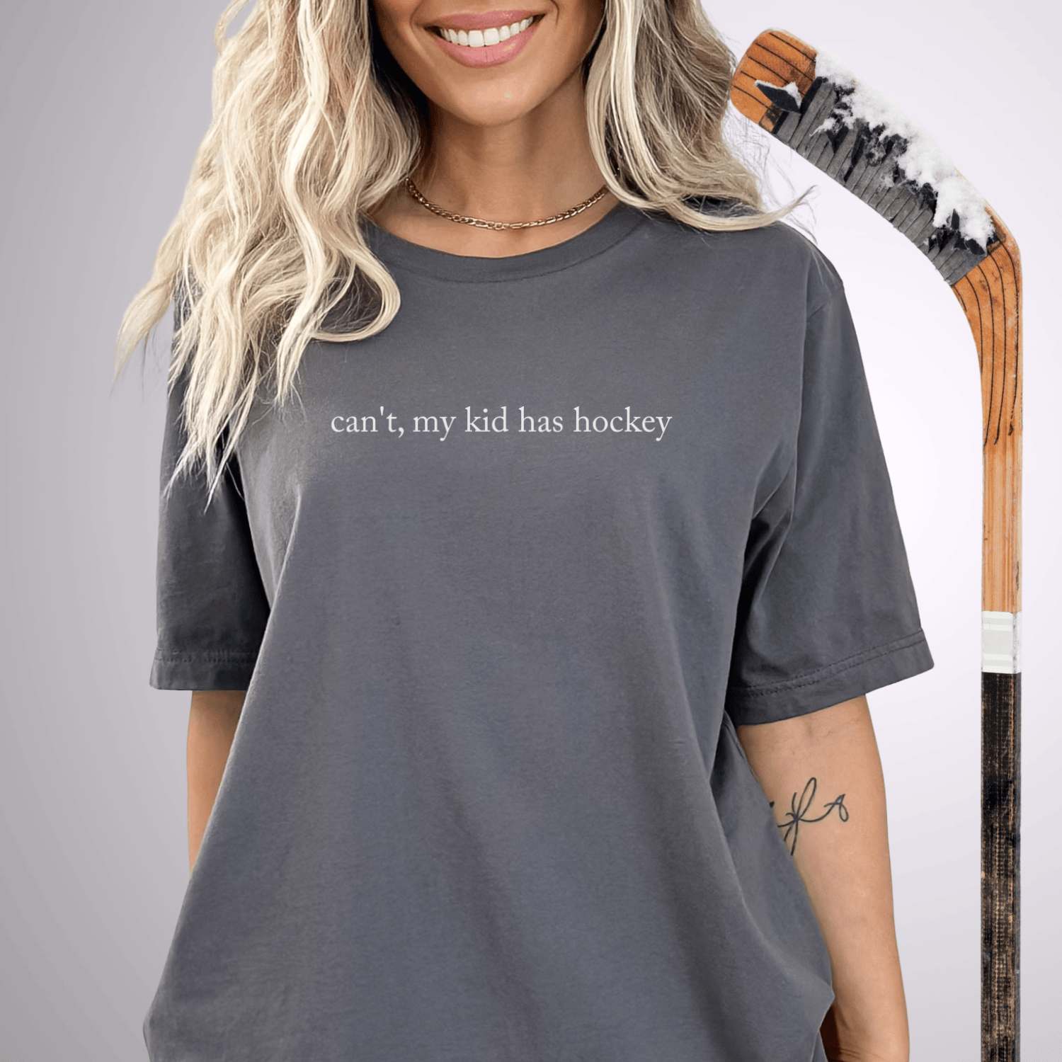 can't, my kid has hockey T-Shirt Asphalt / S T-Shirt