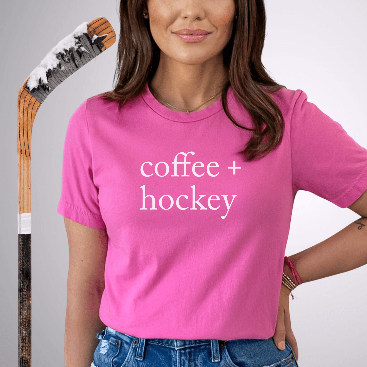 coffee + hockey T-Shirt Charity Pink / S T-Shirt