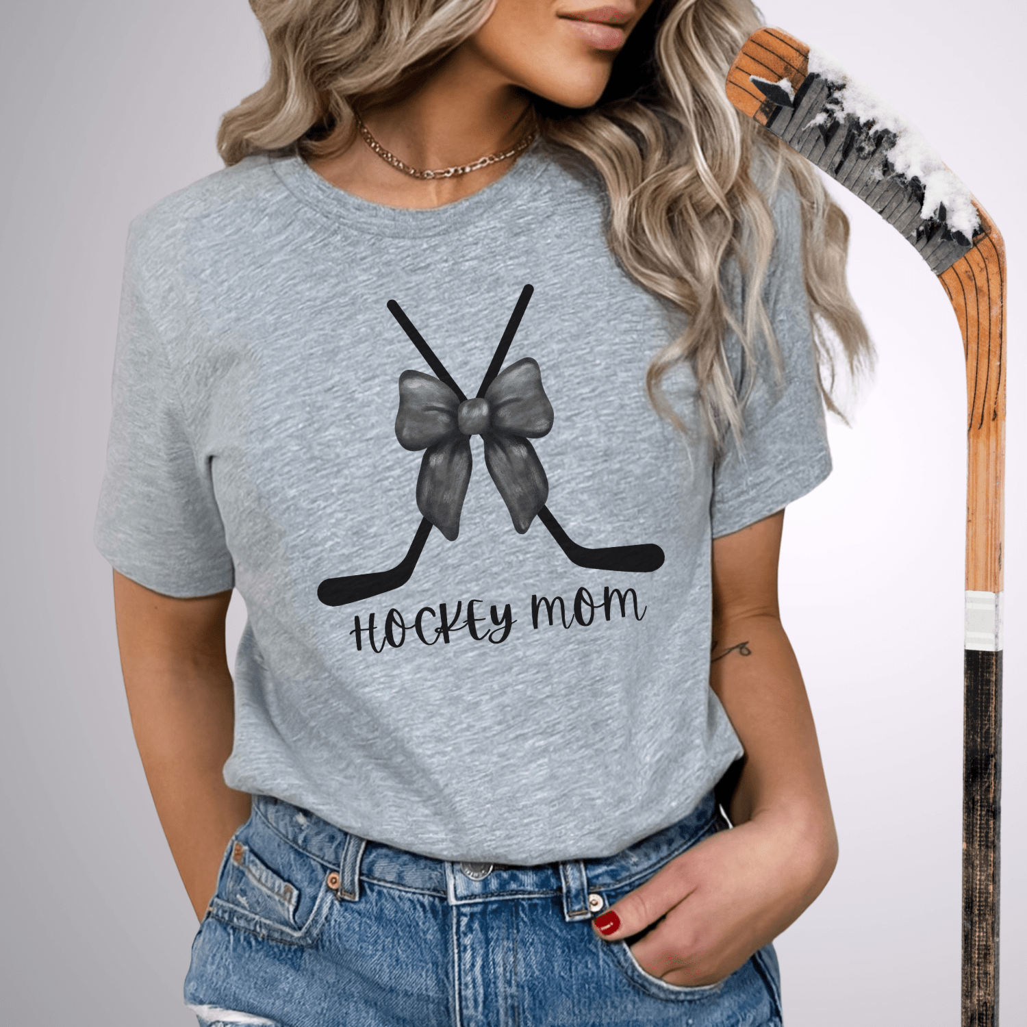 Coquette Hockey Mom T-Shirt Athletic Heather / S T-Shirt