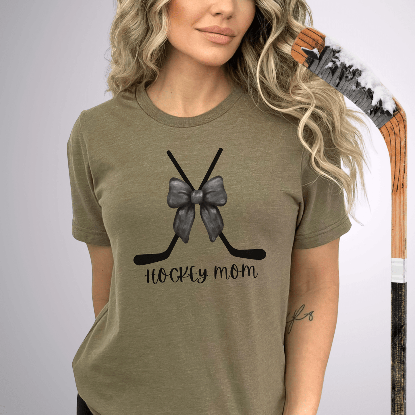 Coquette Hockey Mom T-Shirt Heather Olive / S T-Shirt