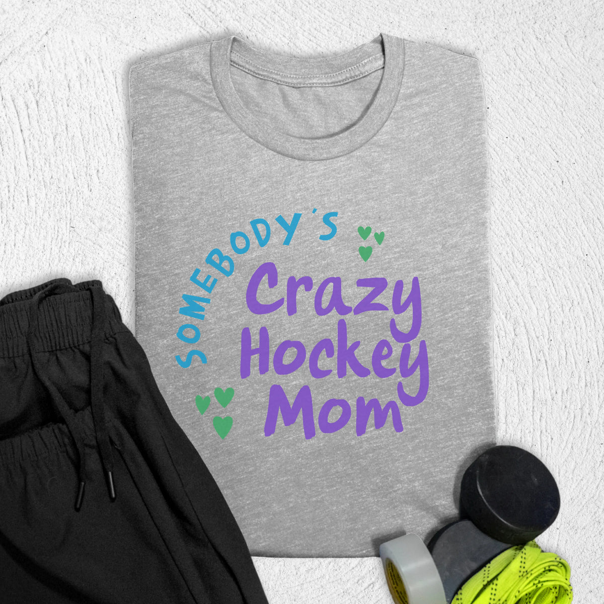 Crazy Hockey Mom T-Shirt Athletic Heather / S T-Shirt