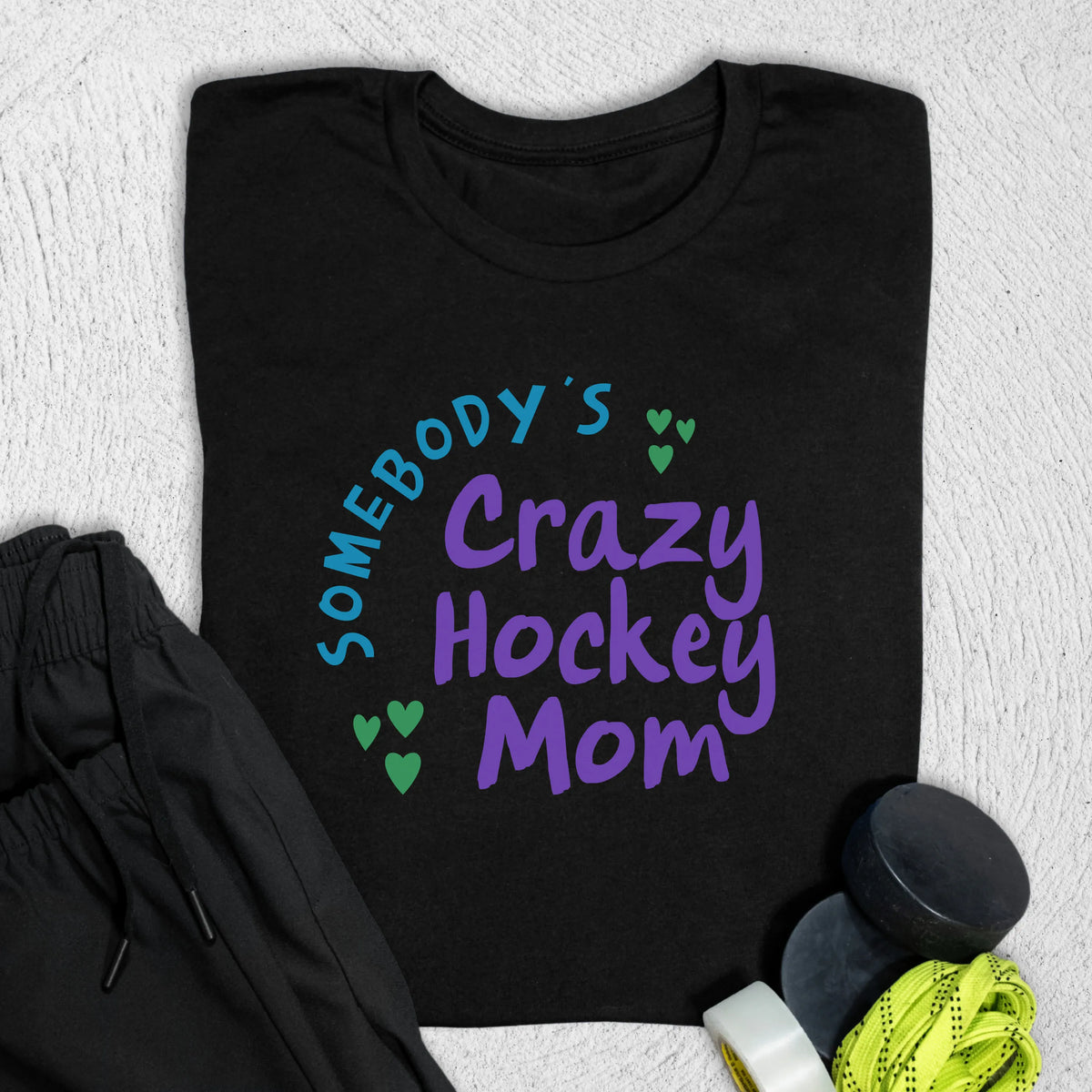 Crazy Hockey Mom T-Shirt Black / S T-Shirt